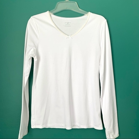 Jaclyn Smith White Basic Long Sleeve Top Base Layer size Medium - Picture 1 of 8